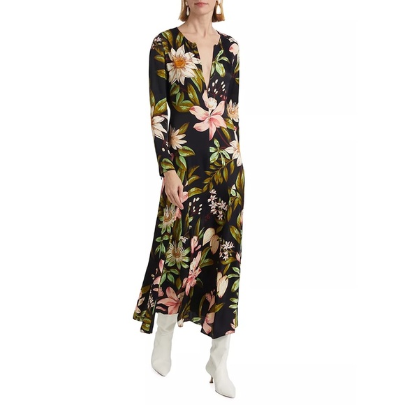 Farm Rio - Surreal Flowers Long-Sleeve Midi-Dress - Picture 1 of 16